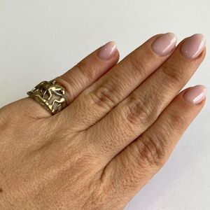 Silver Cloud Sterling silver three horse stallion ring